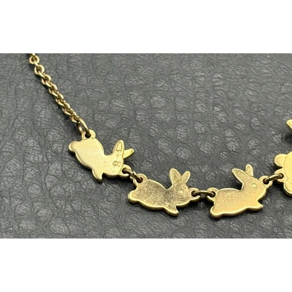 Avon Vintage Rare Family Of Bunnies Mom And Babies Bunny Necklace Gold Tone 15